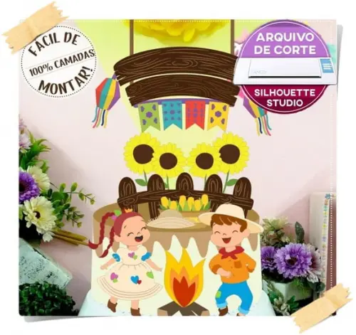 Arquivo de corte topo de bolo - Festa Junina **Studio**