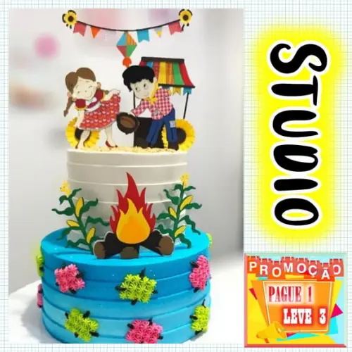 Arquivo de corte topo de bolo Casal - Festa Junina *Studio*
