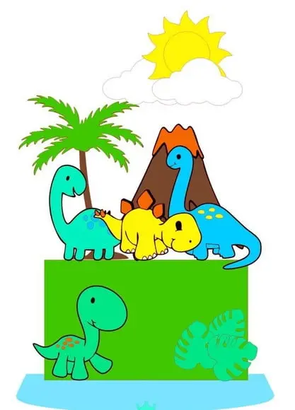 Arquivo de Corte Topo de Bolo Dinossauro Baby *Studio