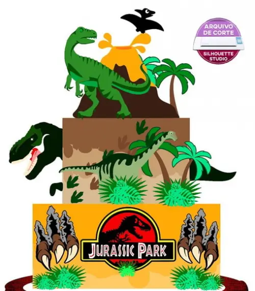 Arquivo de Corte Topo de Bolo Jurassic Park *Studio