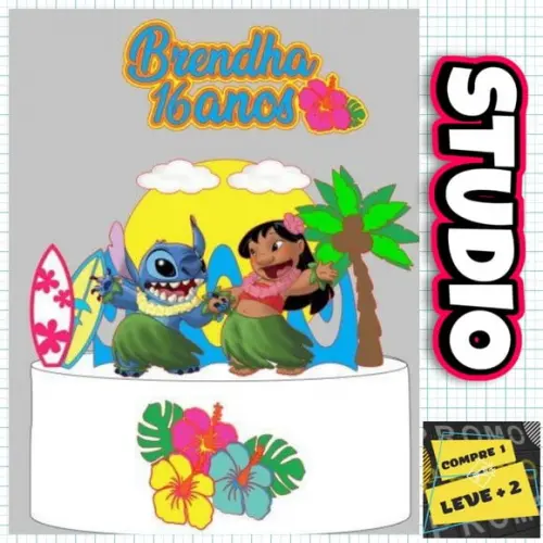 Arquivo de Corte Topo de Bolo Lilo e Stitch
