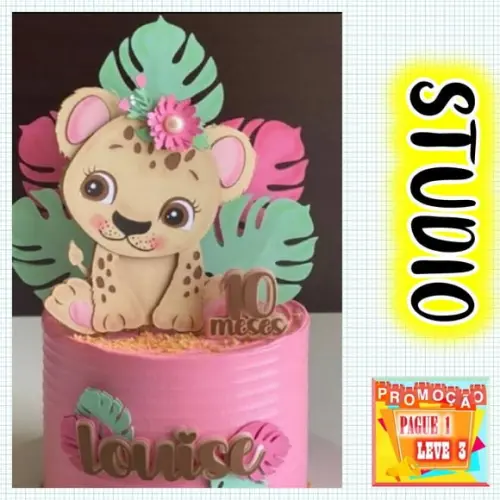 Arquivo De Corte Topo De Bolo Leopardo Cute *studio*