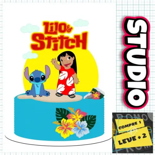 Arquivo de Corte Topo de Bolo Lilo e Stitch Studio
