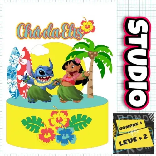 Arquivo de Corte Topo de Bolo Lilo e Stitch Studio