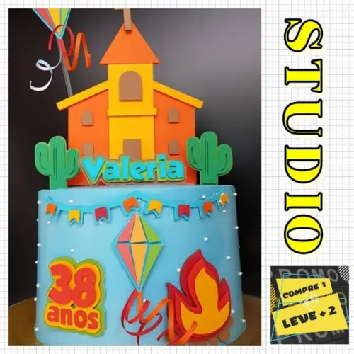 Arquivo de Corte Topo de Bolo São João Festa Junina *studio*