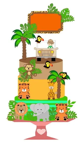 Arquivo de Corte Topo de Bolo Safari Studio