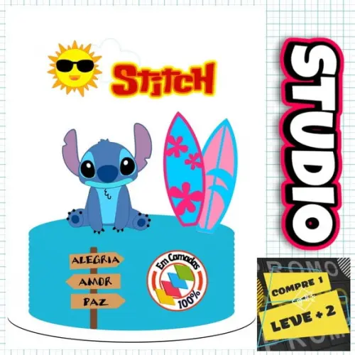 Arquivo de Corte Topo de Bolo Stitch