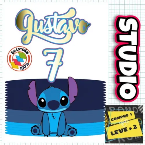 Arquivo de Corte Topo de Bolo Stitch