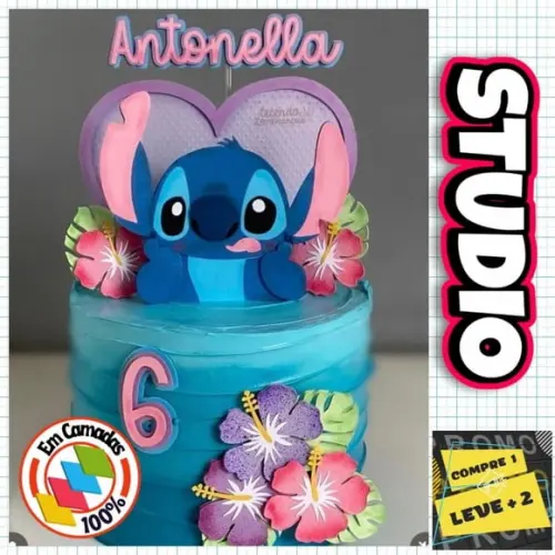 Arquivo de Corte Topo de Bolo Stitch