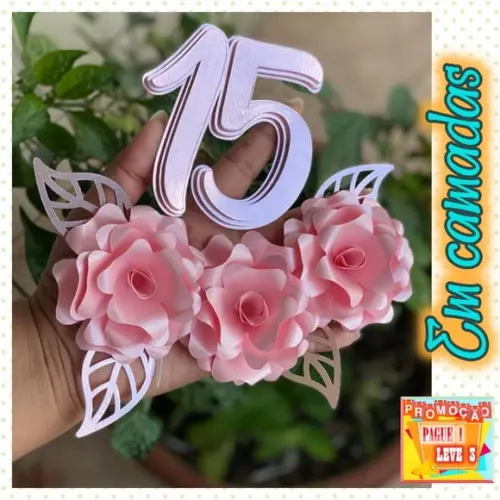 Arquivo de corte Topo flores 3D Studio
