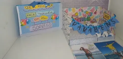 Arquivo Digital de corte Caixa cenário Parabéns Studio/PDF