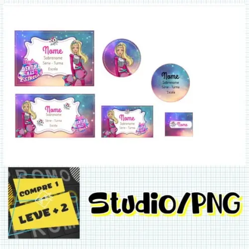 Arquivo Etiqueta Escolar Barbie