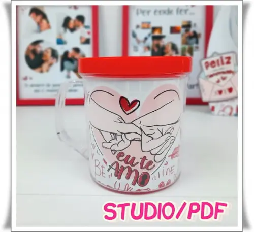 Arquivo suporte para Caneca - Dia dos namorados **Studio/PDF