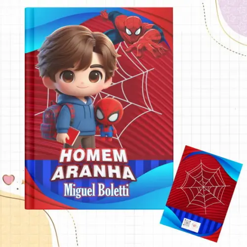 Caderno Brochura Pequeno 96fls - Personalizado Homem Aranha