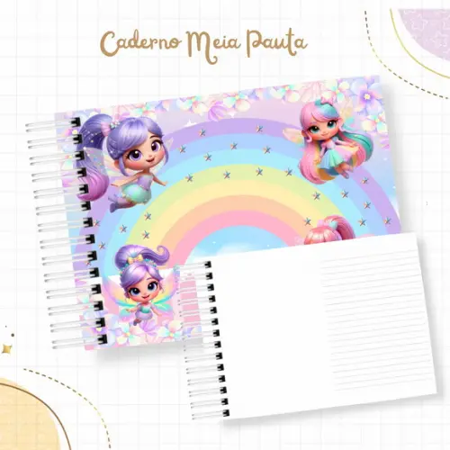 Caderno Meia Pauta de 40 Fls Personalizado