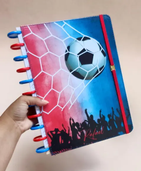 Caderno Universitario 8 Matérias de Disco Personalizado