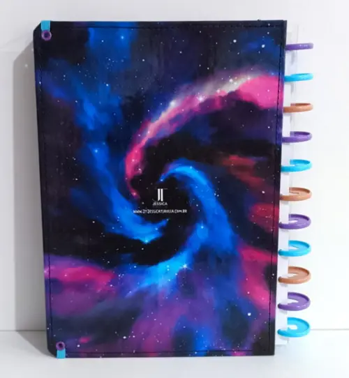 Caderno Universitario 8 Matérias de Disco Personalizado