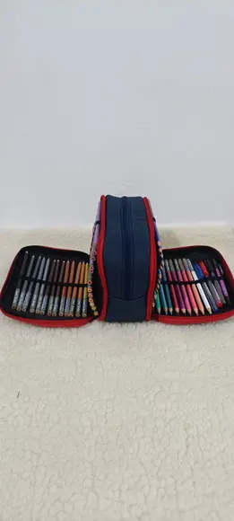 Estojo Big 100 Pens Personalizado + Brinde - Estojo Triplo