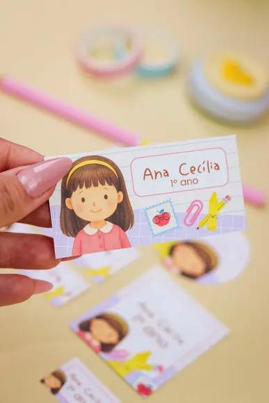 Kit Etiqueta Material Escolar Personalizado 50 Unidades