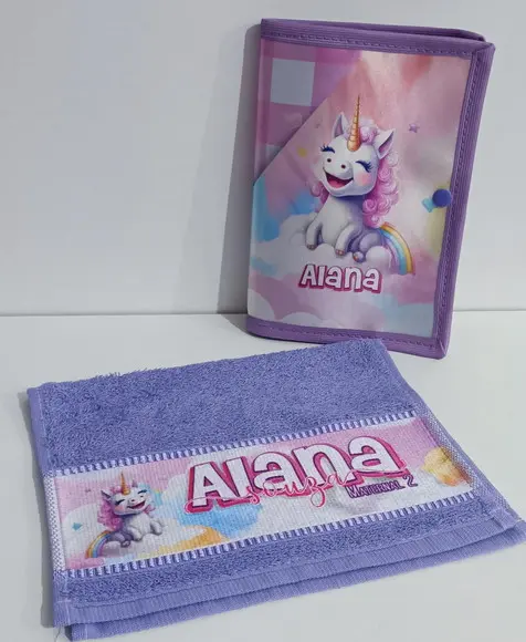 Kit Necessaire Slin + Lavabinho ( Toalhinha ) Personalizada