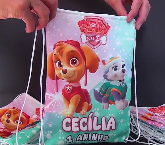 Mochilinha Saco Personalizada - Tamanho 21x30cm