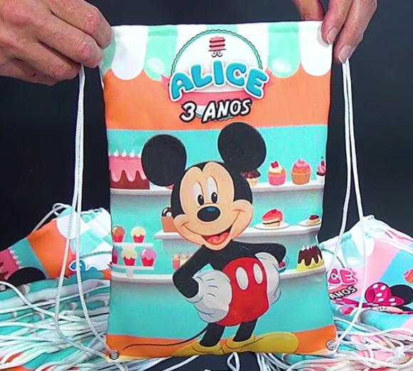 Mochilinha Saco Personalizada - Tamanho 21x30cm