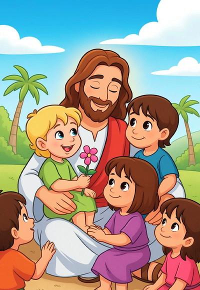 Quebra Cabeça Jesus e as Crianças * 40 Peças