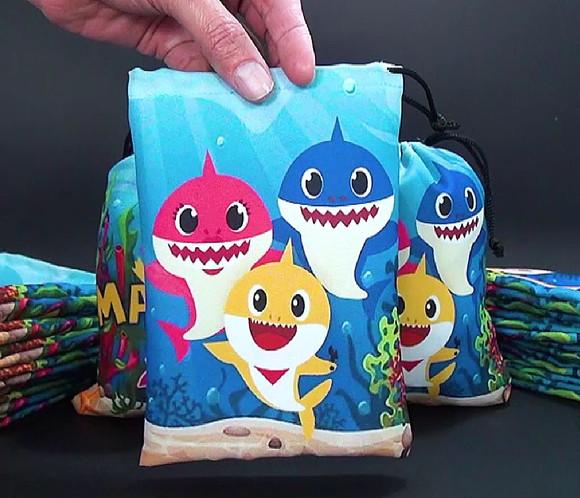 Sacolinha / Saquinho Surpresa Baby Shark para Guloseimas