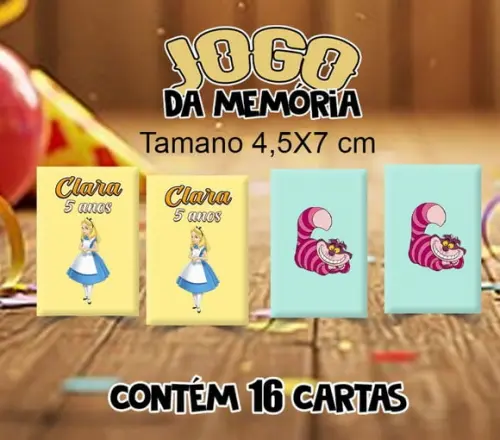 Jogo da Memória Alice no Pais das Maravilhas