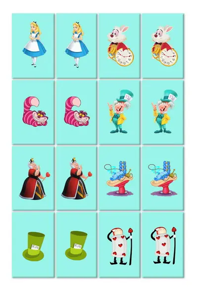 Jogo da Memória Alice no Pais das Maravilhas