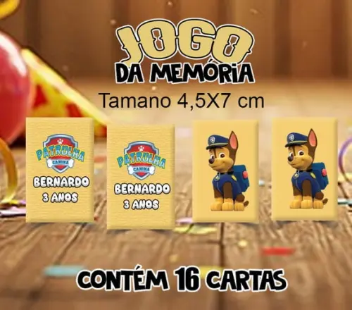 Jogo da Memória Patrulha Canina