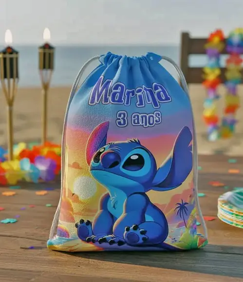 Mochilinha Saco Llilo &stich