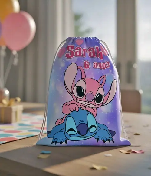Mochilinha Saco Llilo &stich