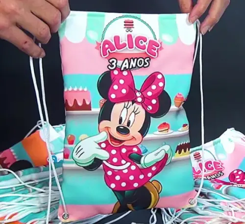 Mochilinha Saco Personalizada - Tamanho 21x30cm