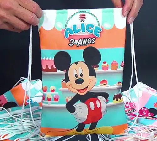Mochilinha Saco Personalizada - Tamanho 21x30cm