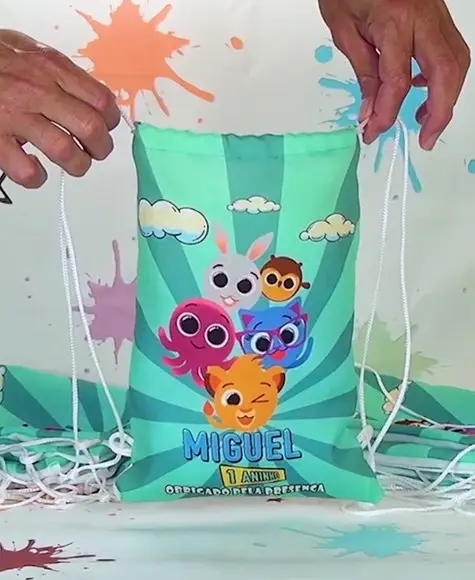 Mochilinha Saco Personalizada - Tamanho 21x30cm