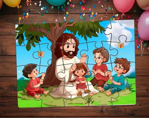 Quebra Cabeça Jesus e as Crianças 20 Peças