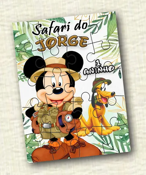 Quebra Cabeça Mickey Safari - 20 Peças