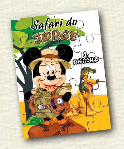 Quebra Cabeça Mickey Safari - 20 Peças