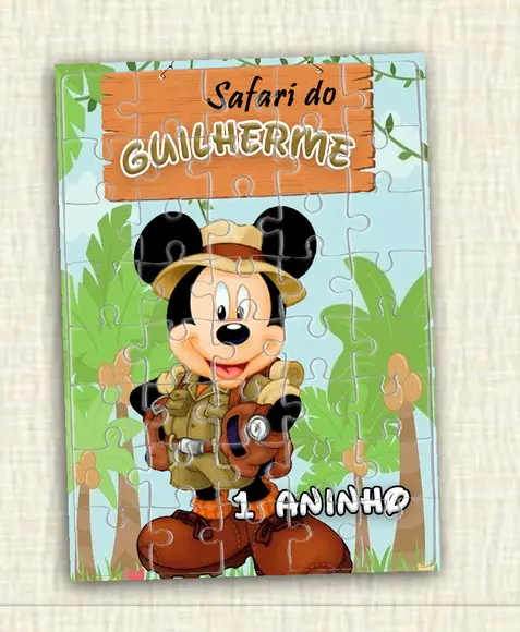 Quebra Cabeça Mickey Safari - 40 Peças