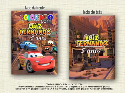 Revistinha para Colorir Carros *