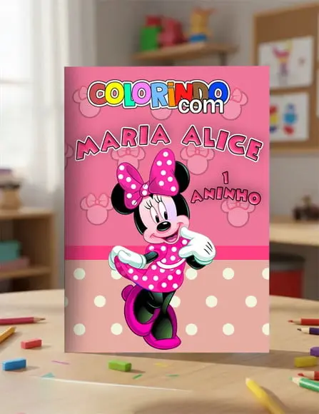 Revistinha para Colorir Minnie Rosa
