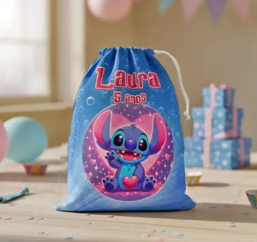 Sacolinha / Saquinho Surpresa Lilo e Stitch para Guloseimas