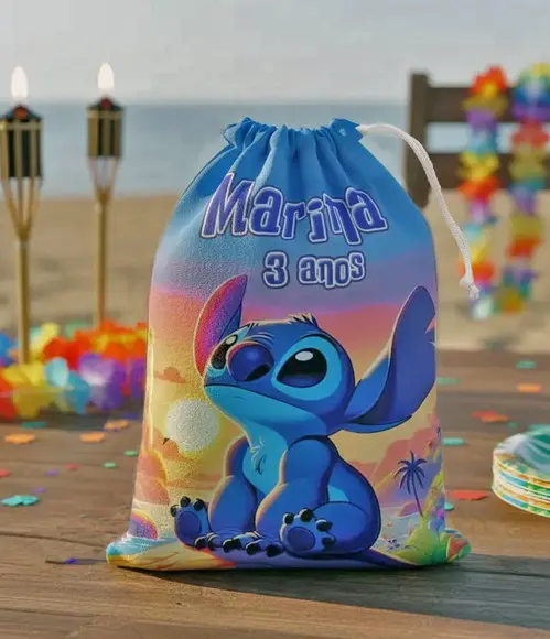 Sacolinha / Saquinho Surpresa Lilo e Stitch para Guloseimas