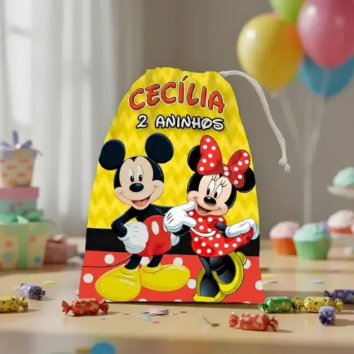 Sacolinha / Saquinho Surpresa Mickey para Guloseimas