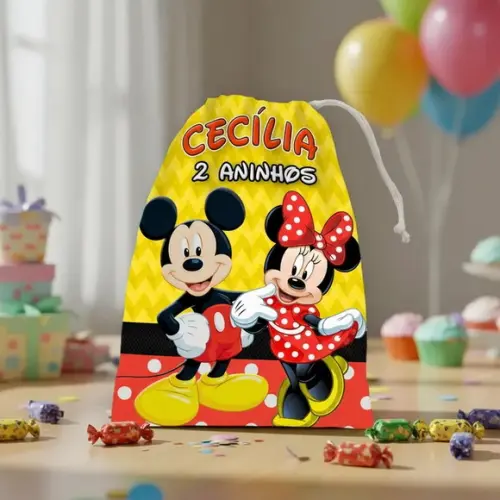 Sacolinha / Saquinho Surpresa Mickey para Guloseimas