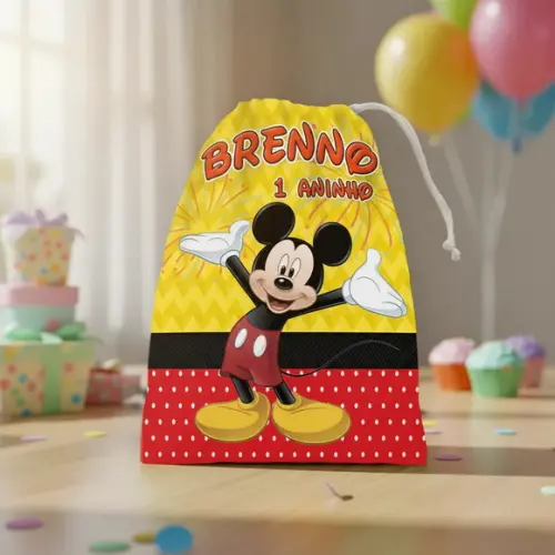 Sacolinha / Saquinho Surpresa Mickey para Guloseimas