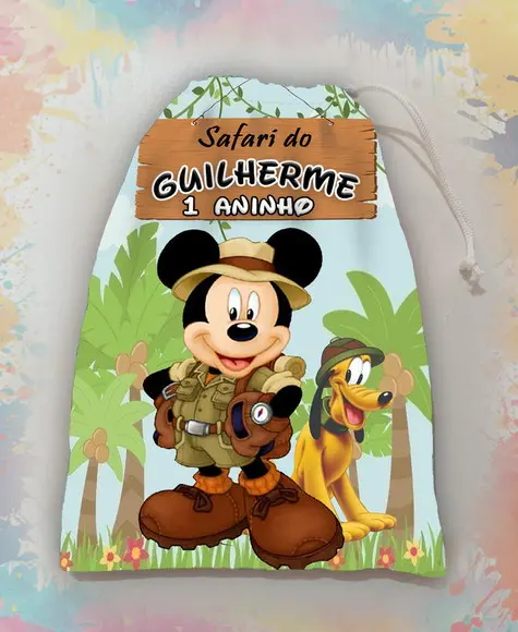 Sacolinha / Saquinho Surpresa Mickey Safar para Guloseimas