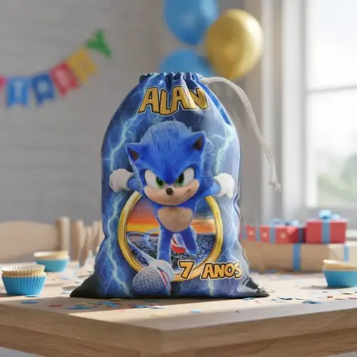 Sacolinha / Saquinho Surpresa Sonic para Guloseimas