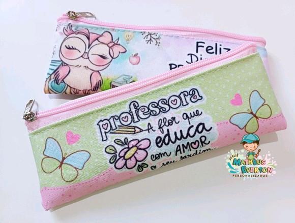 25 Estojos Slim Personalizado Professores Tamanho 19x7